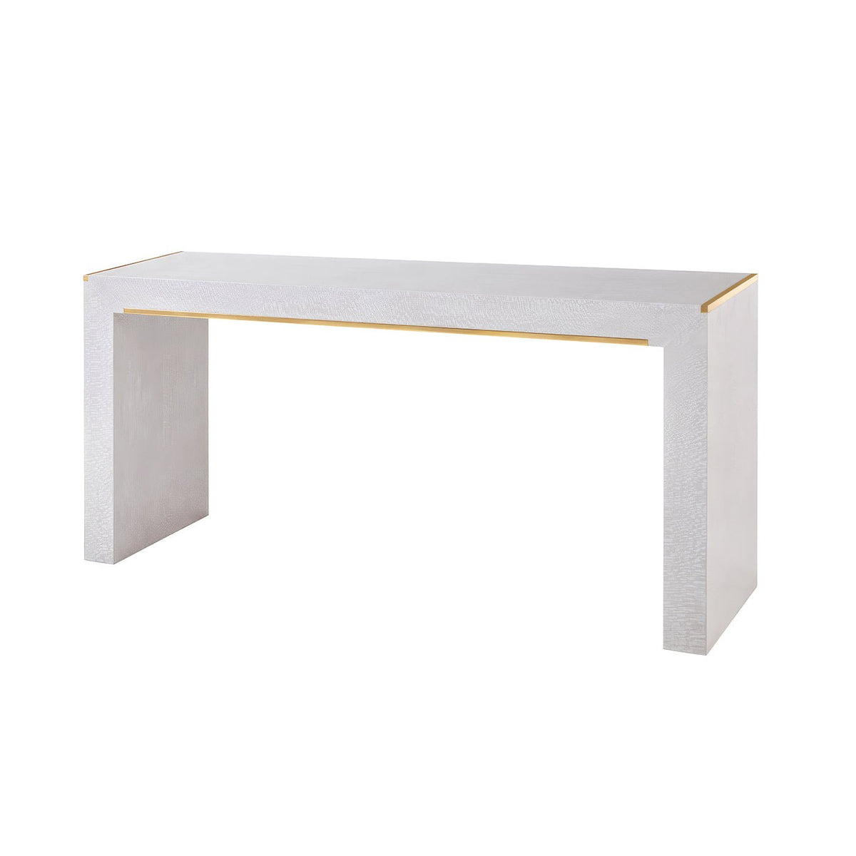 Mid Century Large White Console | Brass Details | Modern Design – EGA HOME