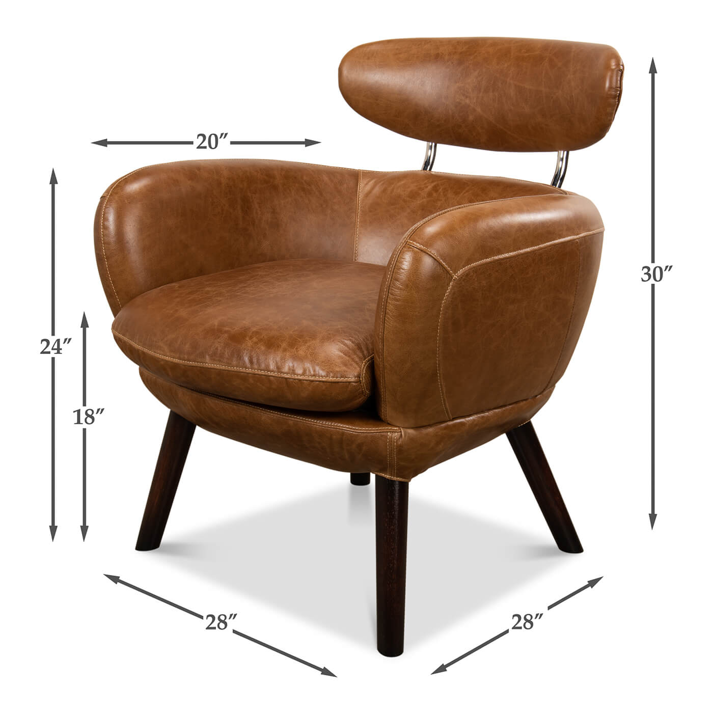 Mid Century Leather Armchair - English Georgian America