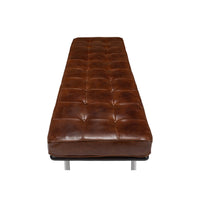 Straight top view showcasing leather texture and design.