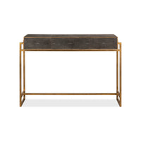 Console table, rear view with closed drawers.