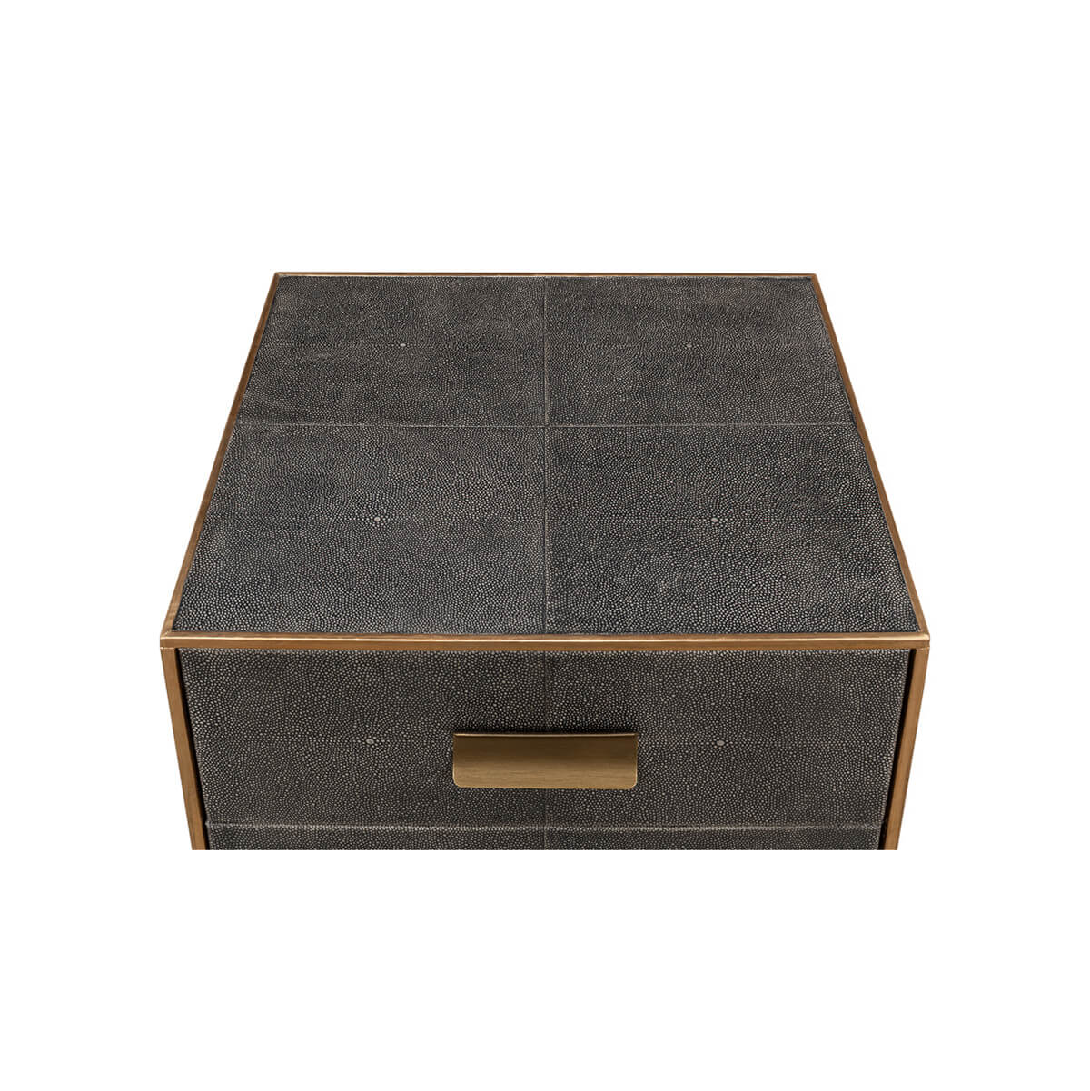 Top view gray leather side table mid-century