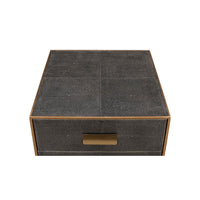Top view gray leather side table mid-century