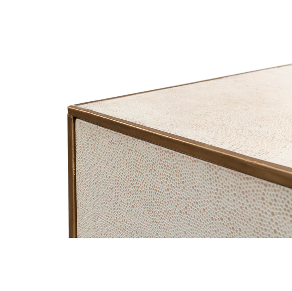 Close-up of textured side detail on side table.