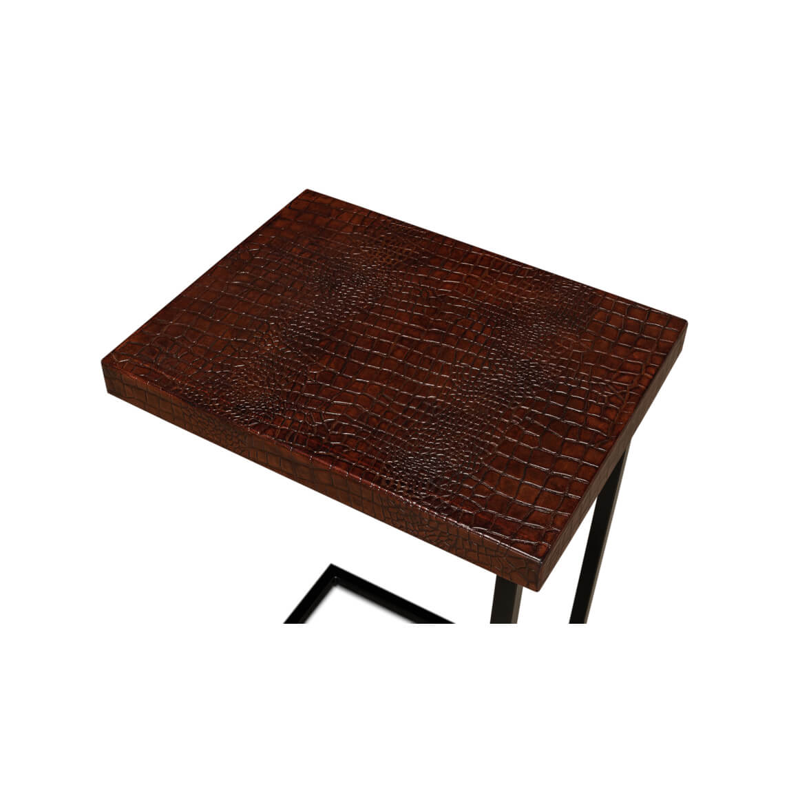 Close-up, texture detail on accent table surface.