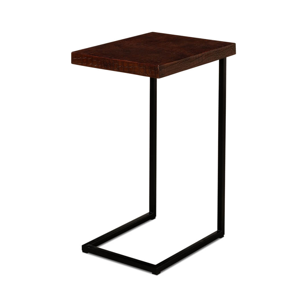 Rear view, slim design accent table.