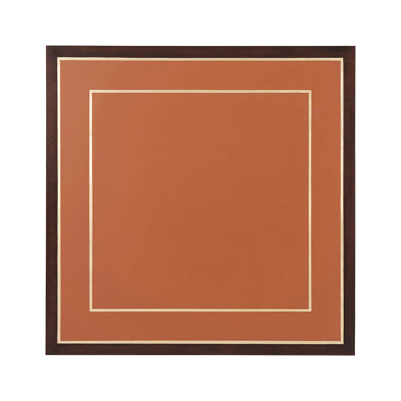 Square leather top of game table, top-down view.