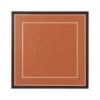 Square leather top of game table, top-down view.