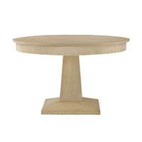 Oak dining table, front view.