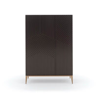 Front view of Mid Century Linen Press cabinet.