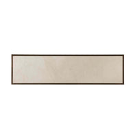 Top-down view of marble top on mid-century buffet.