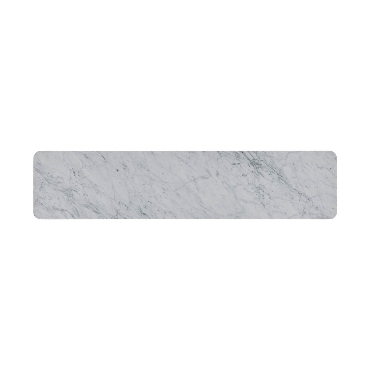 Top view of mid-century marble console table surface.