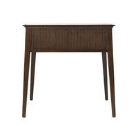 Alternate side view of marble top side table.