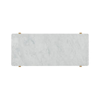 Top view of mid-century marble writing table surface.