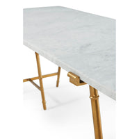 Close-up of writing table marble top detail.