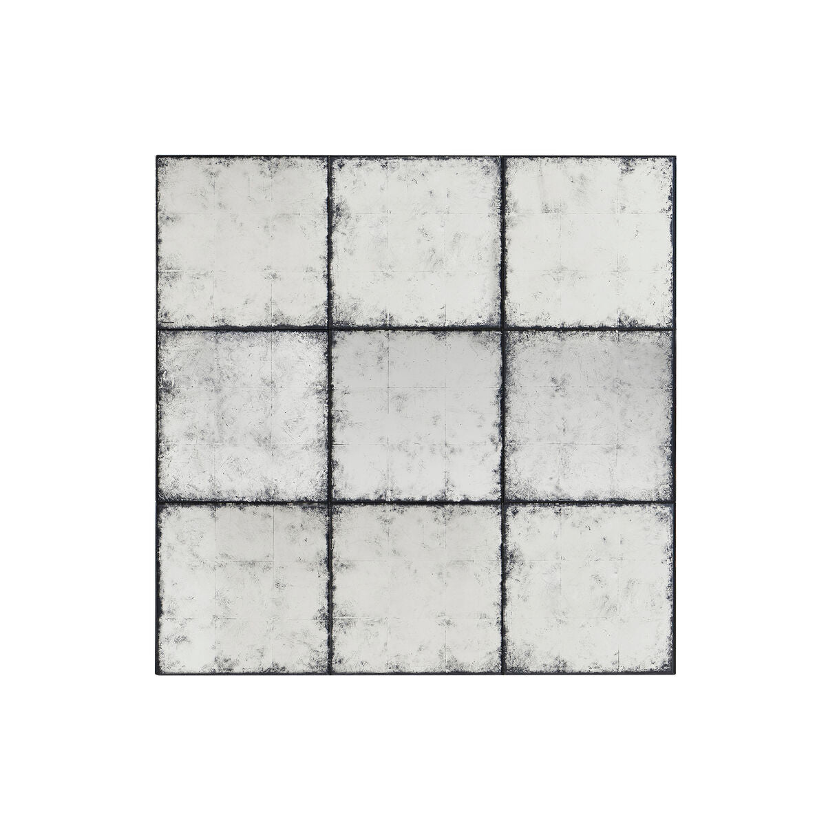 Top view of mirrored end table surface.