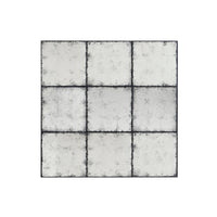 Top view of mirrored end table surface.
