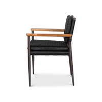 Side view of mid-century modern armchair.