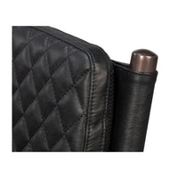 Top detail of backrest with metal post.