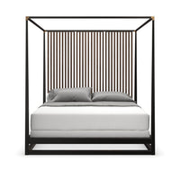 Front view, mid-century modern canopy bed.