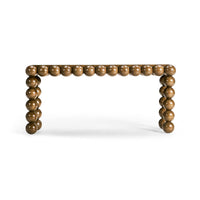 Front view of mid-century modern console table.