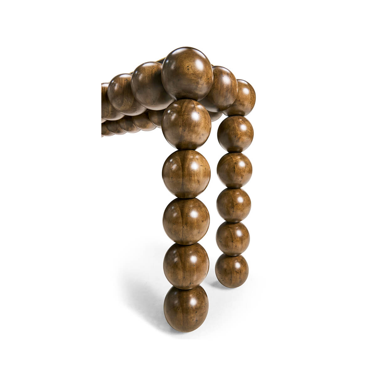 Close-up of console table leg structure.
