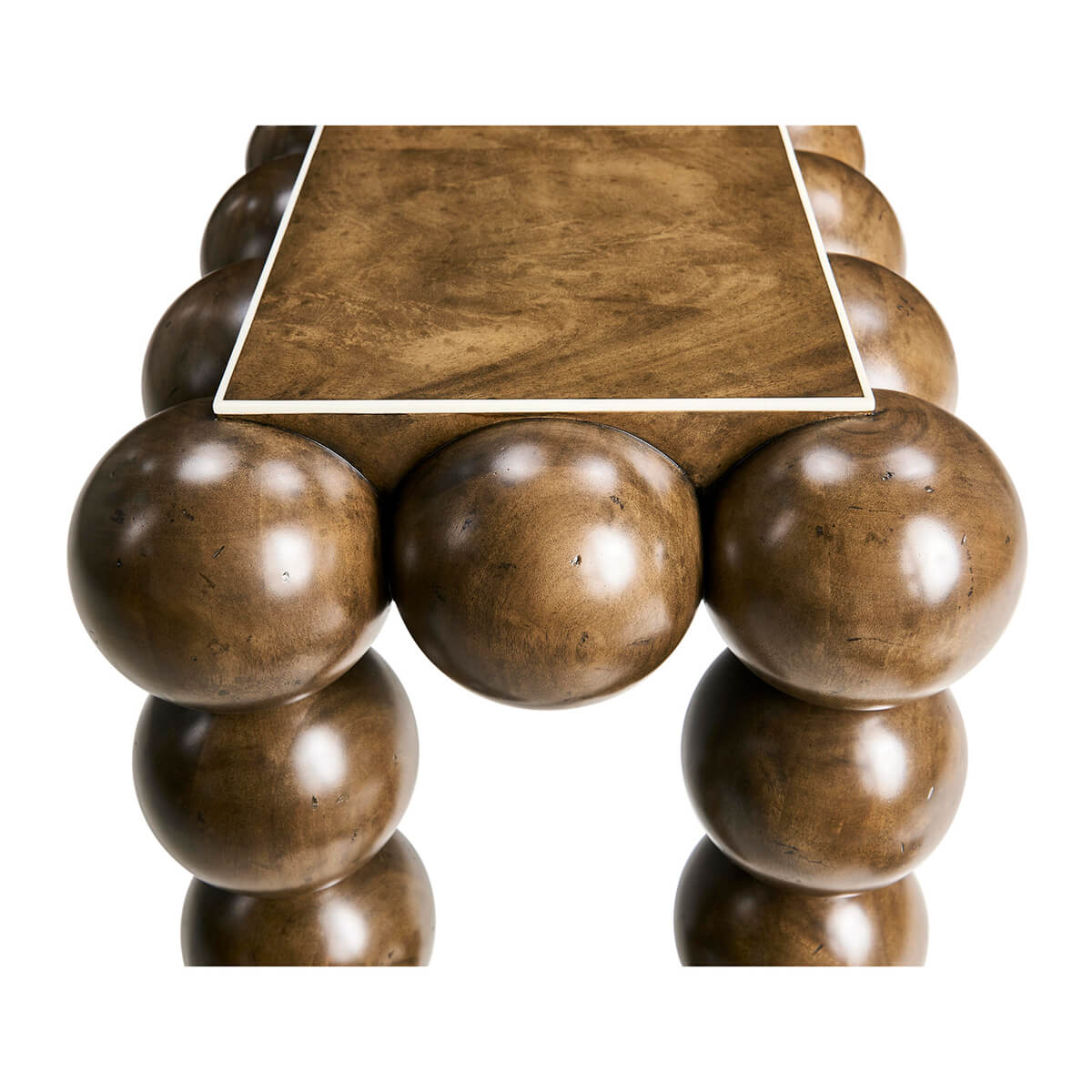 Top view highlighting console table corner details.