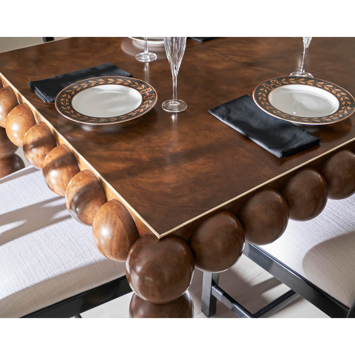 Close-up of mid century dining table top decor.