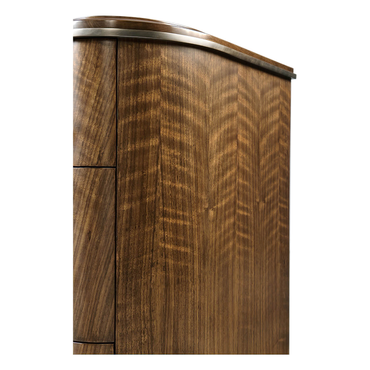 Side panel detailing of mid century modern dresser.