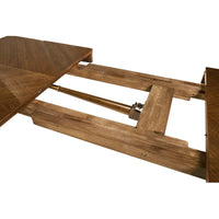 Table extension mechanism, mid-century modern dining table.