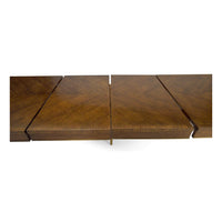 Close view of table leaf seams.