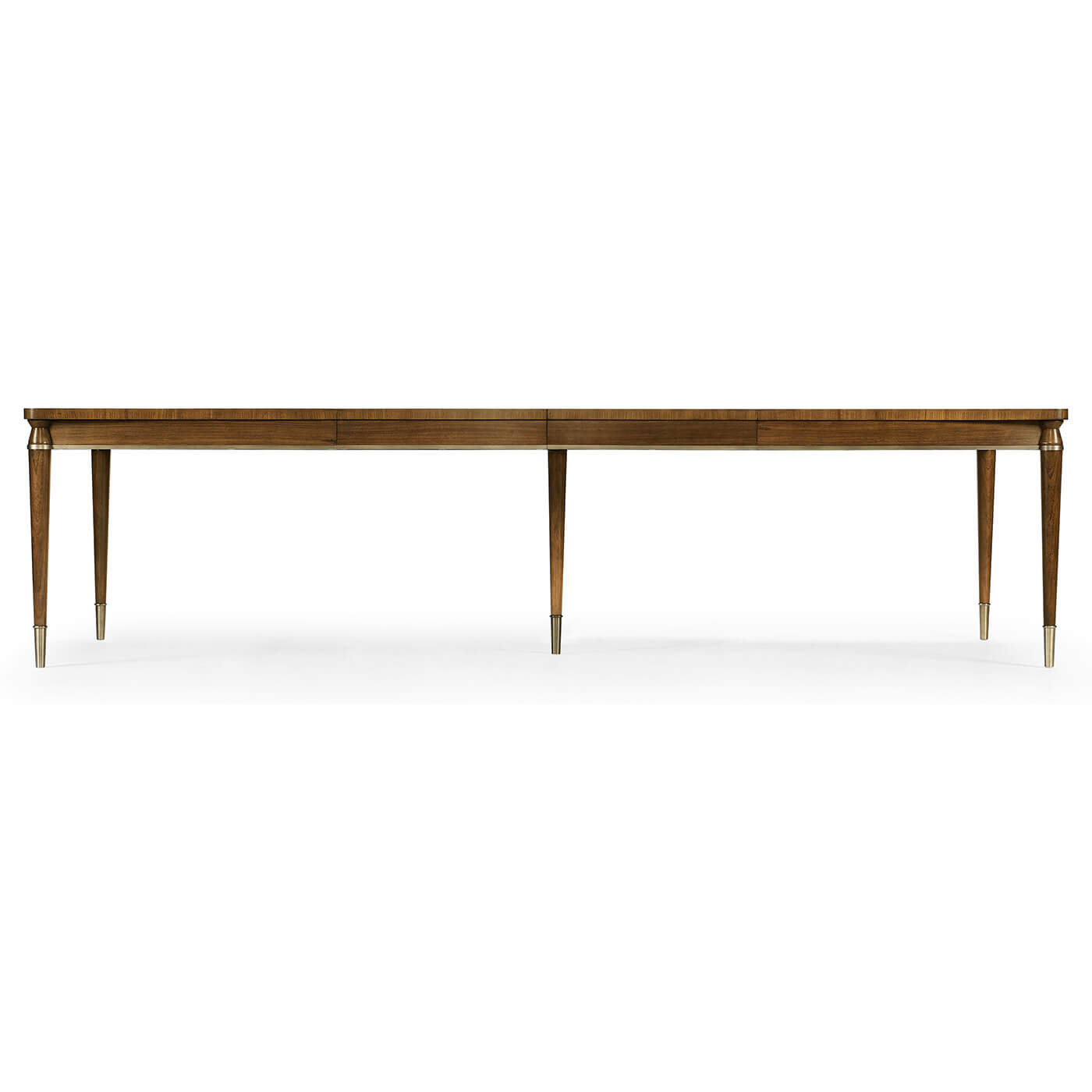 Long view of extended mid-century modern dining table.
