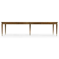 Long view of extended mid-century modern dining table.
