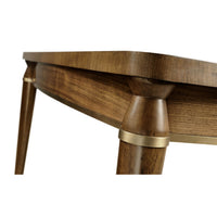 Mid-century dining table leg design close-up.