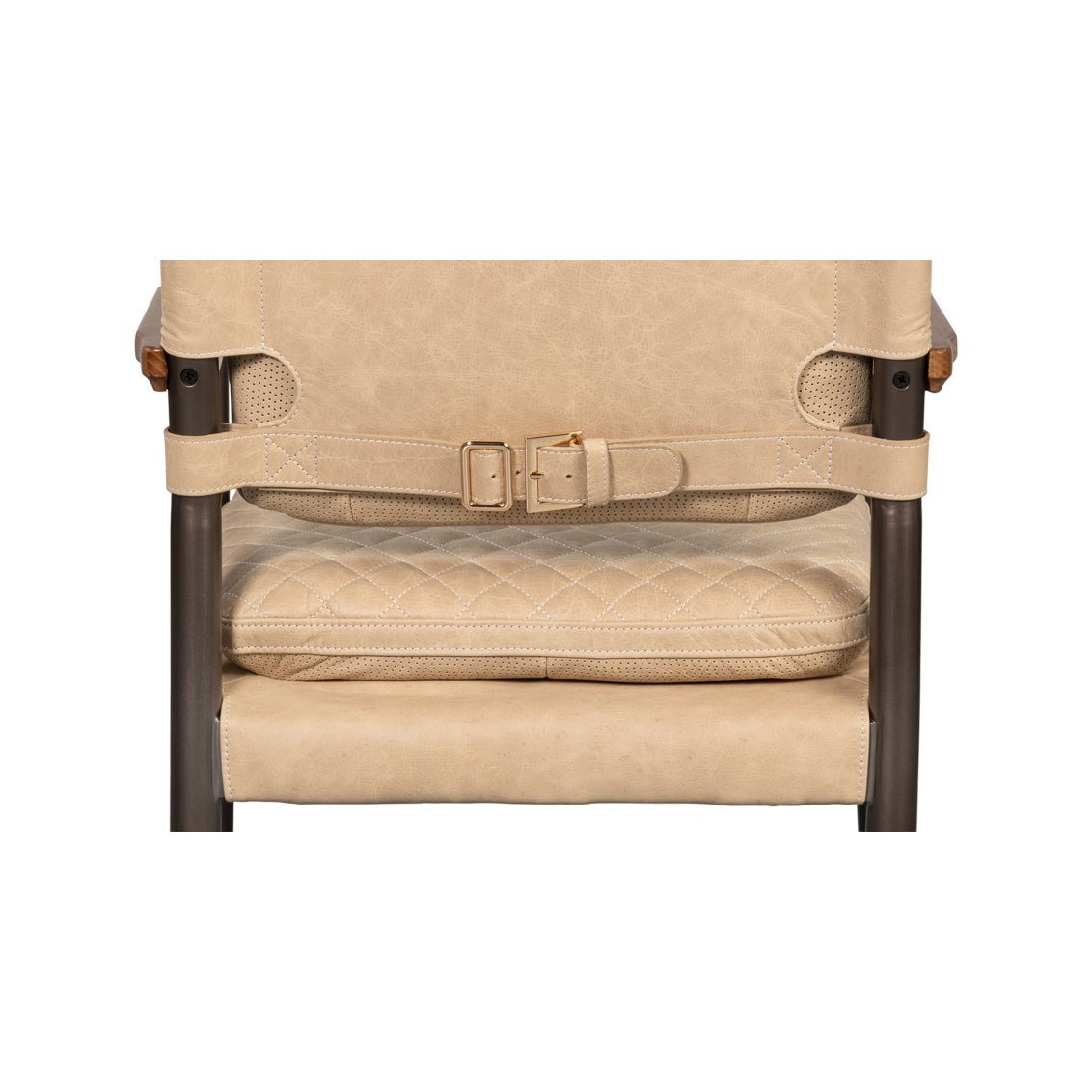 Mid-Century chair, back view with strap detail.