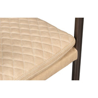 Mid-Century chair, close-up quilted seat cushion.