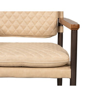 Mid-Century chair, quilted seat and back detail.