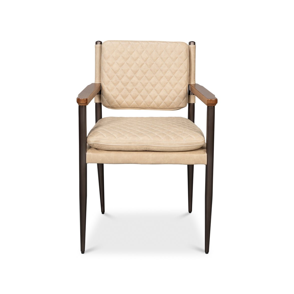 Mid-Century Modern chair, straight front view.
