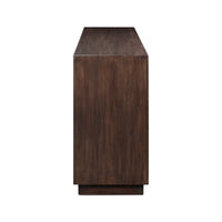 Side view of dark wood mid-century sideboard