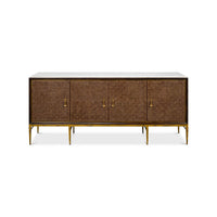Front view of mid-century modern sideboard buffet.