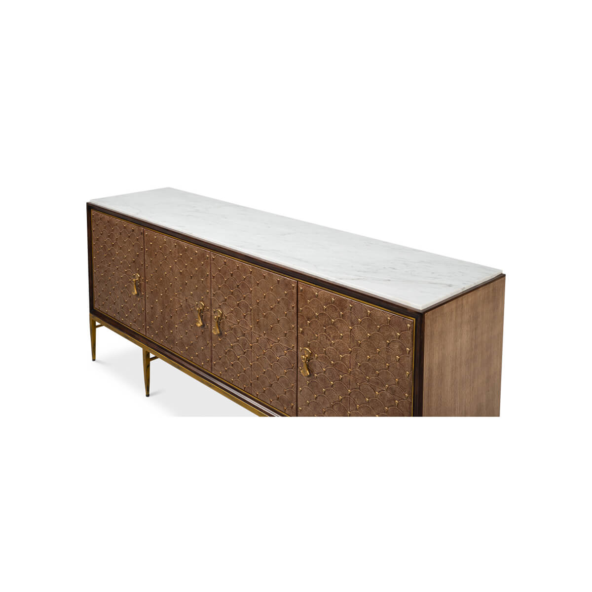 Top view of sideboard highlighting marble surface.