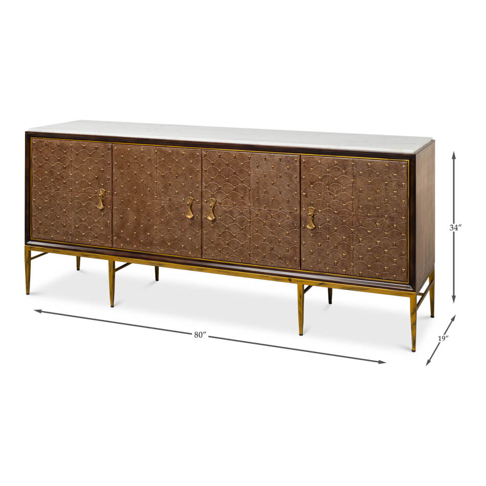 Dimensions of mid-century modern sideboard buffet detailed.