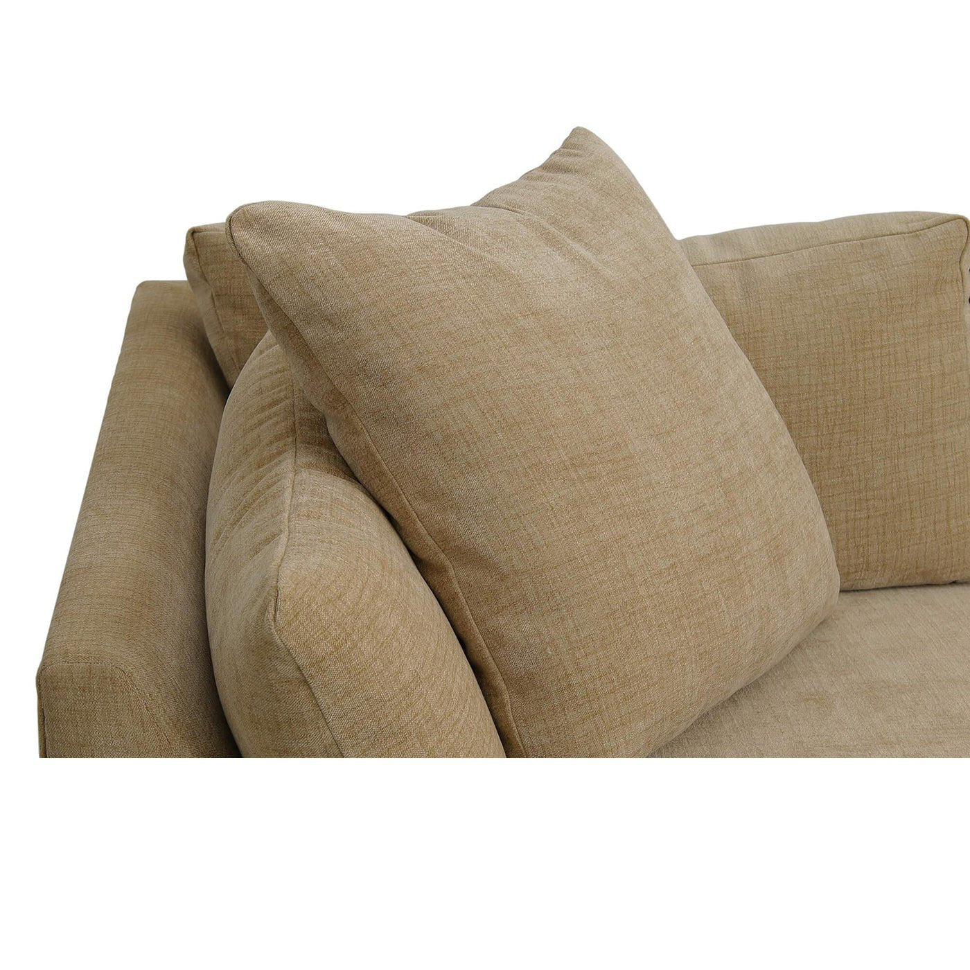 Close-up of mid-century modern sofa cushions in yellow.