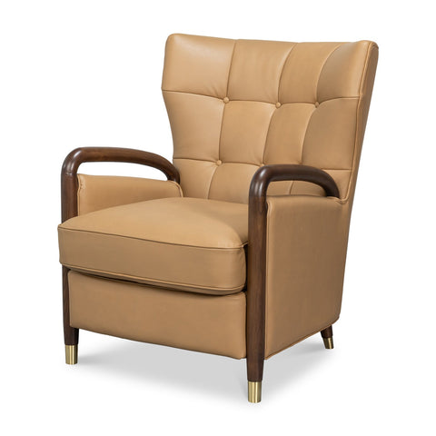 Mid-Century Modern Tan Leather Armchair