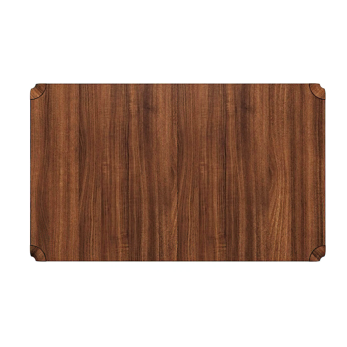 Rectangle walnut tabletop, detailed wood texture, top view.