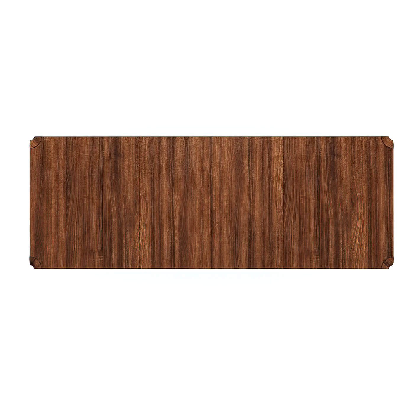 Walnut dining table top view, wood texture detail.