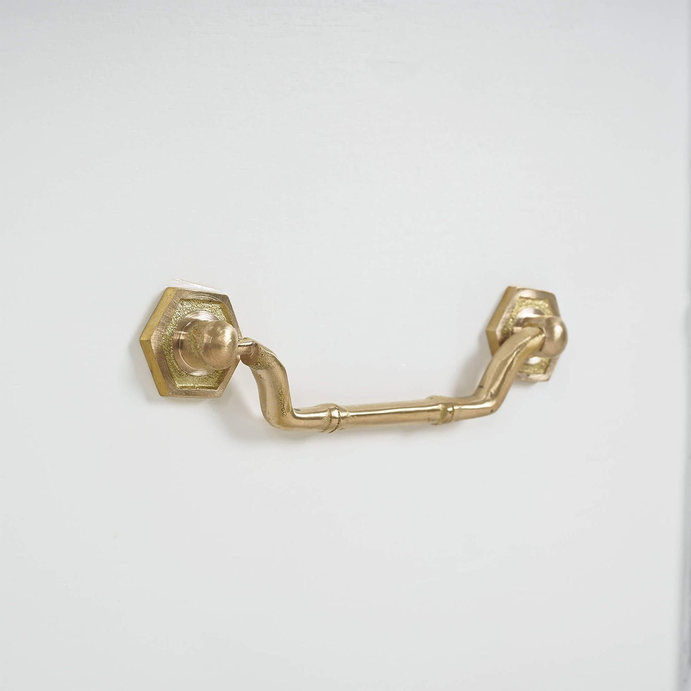 Detailed view of dresser's brass handle
