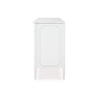 Side view of white painted dresser