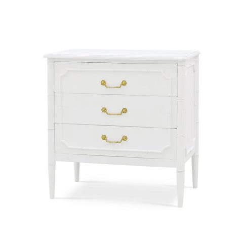 Mid Century Modern White Painted Nightstand