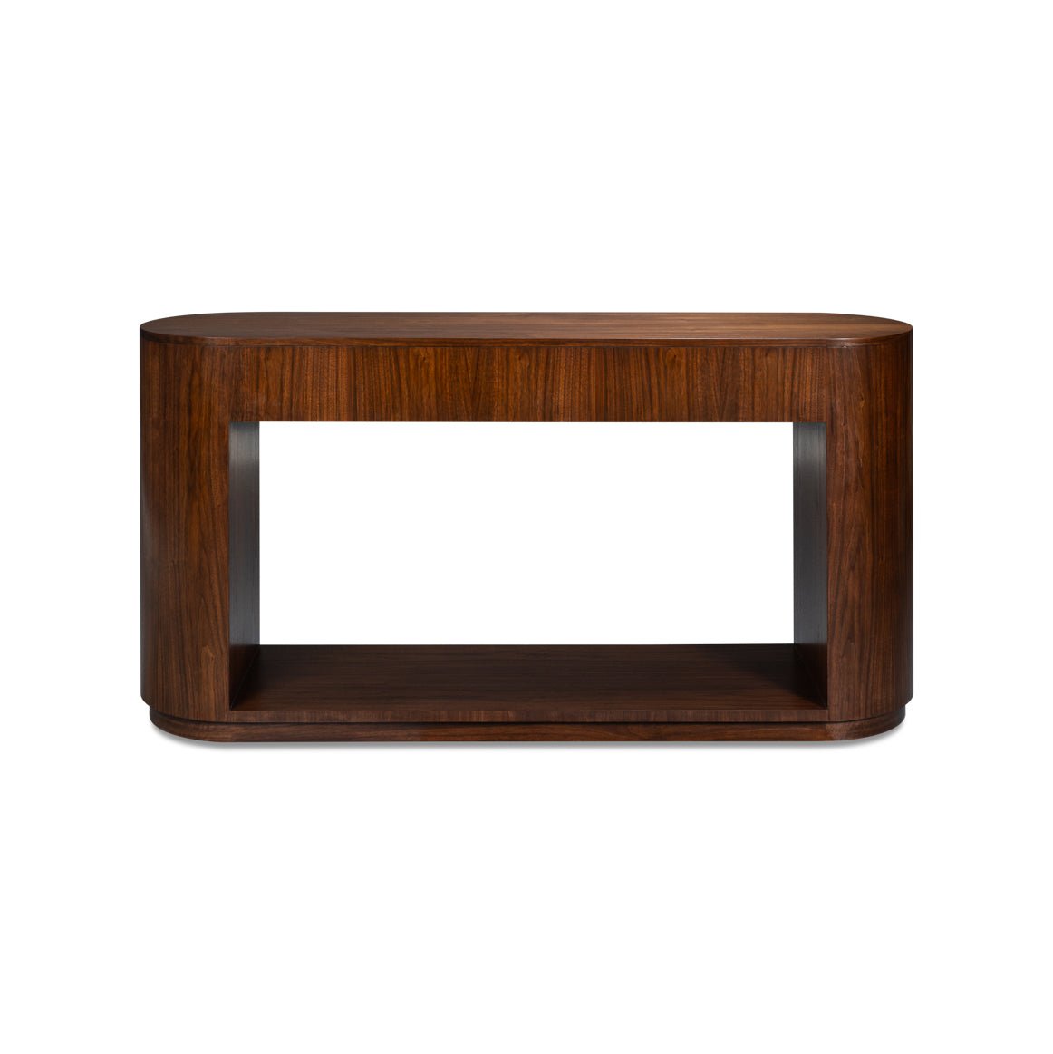 Rear view of mid-century modern console table.