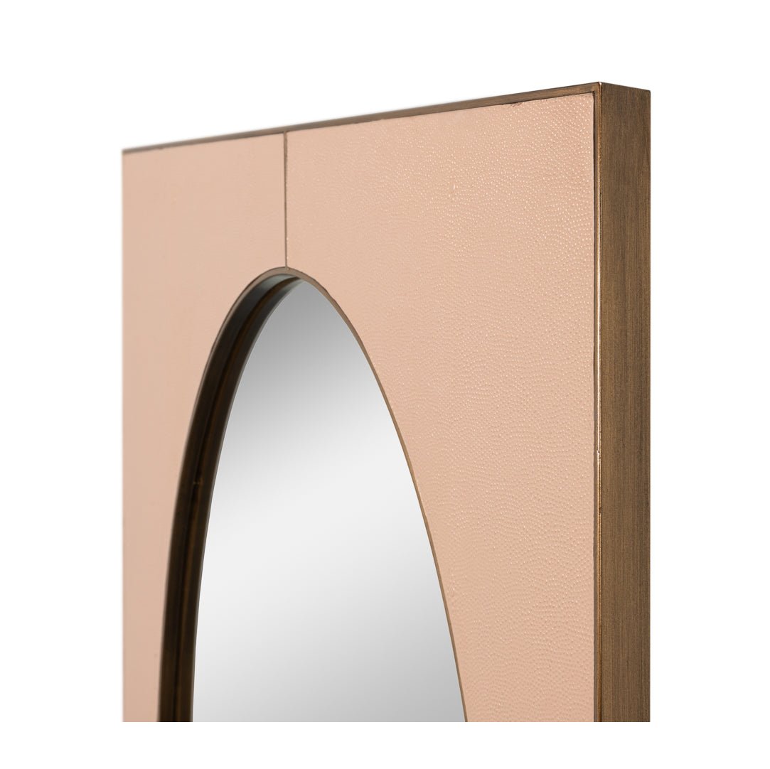 Side view of mirror, highlighting frame depth.